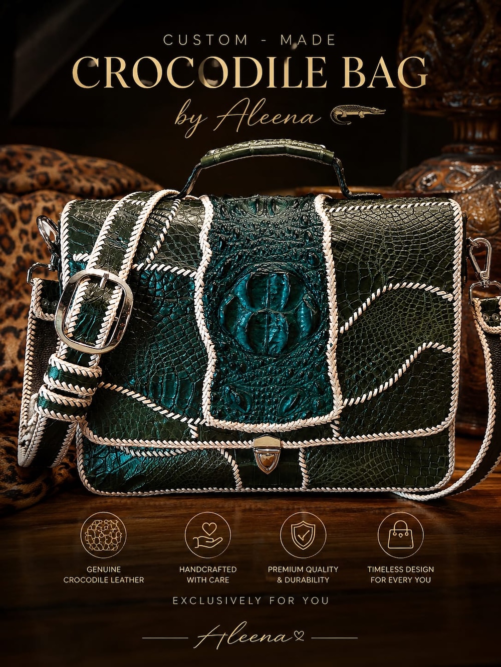  crocodile bag leather custom made 