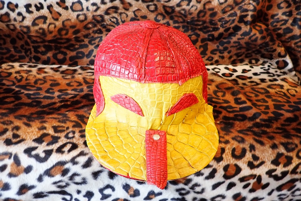  crocodile hat leather hand made 