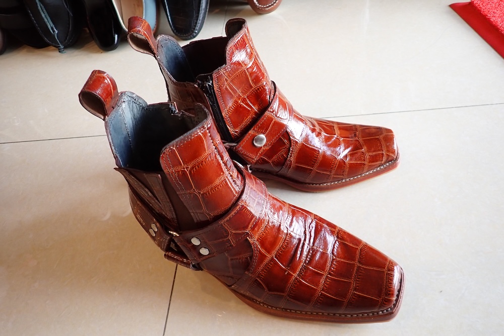  shoes hand made leather ostrich 