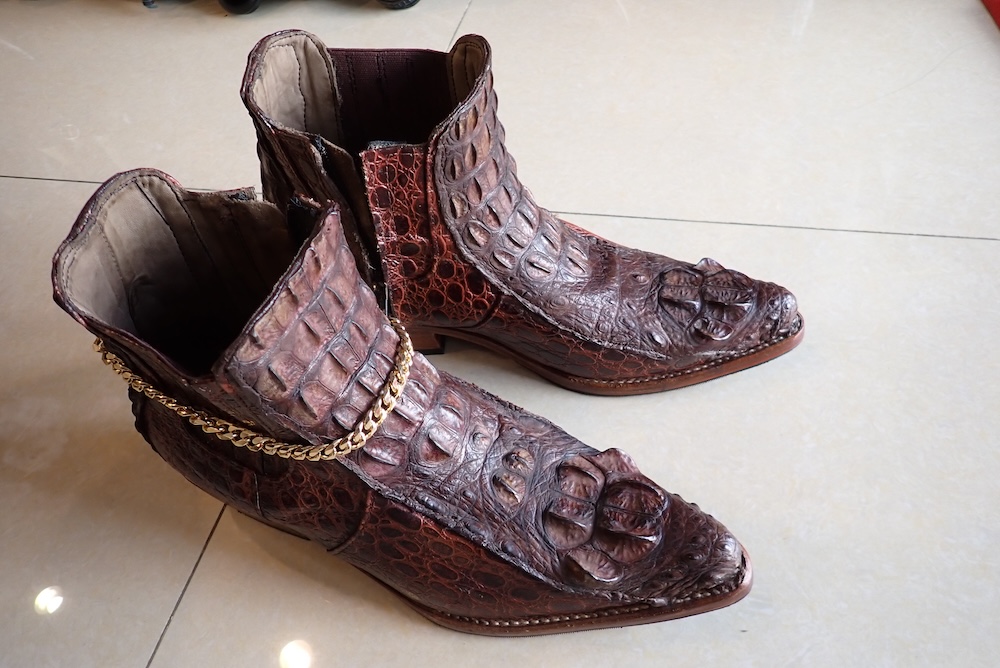 shoes leather custom made ostrich