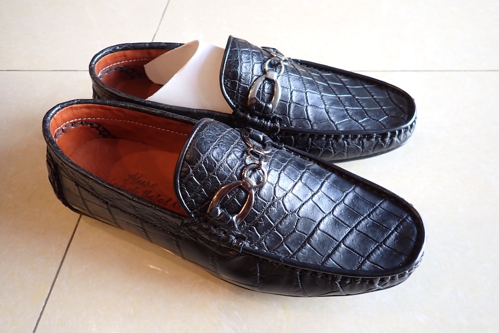  shoes leather hand made lizard 