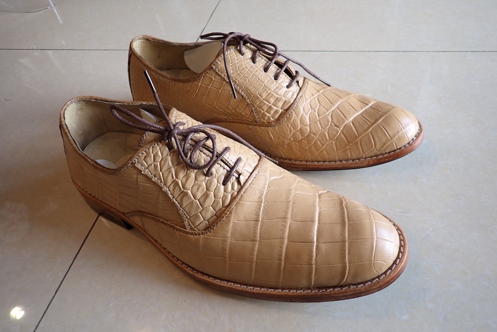  shoes leather lizard hand made 
